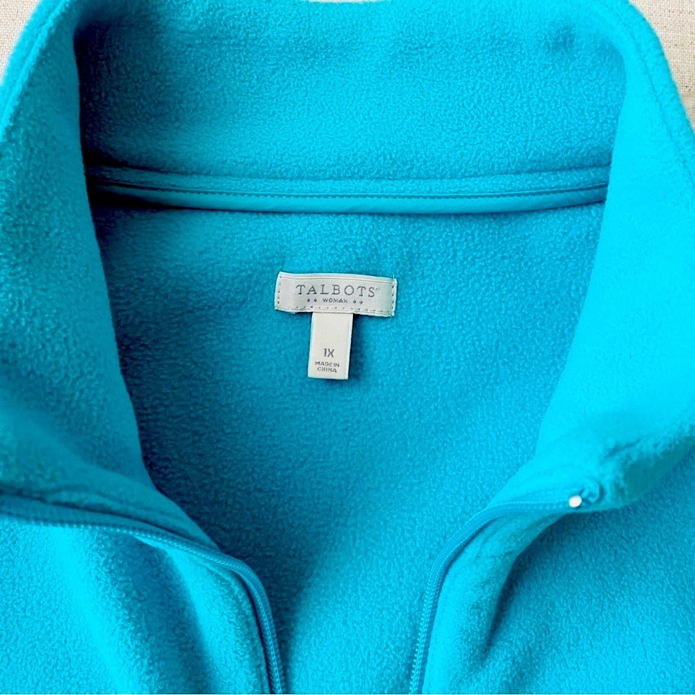 Talbots Turquoise Fleece Jacket - Picture 3 of 5